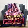 Wrestlemania Customize Text Blanket Lightweight Customizable Blanket Warmthful Decor Perfect for Livingroom Seaside Bed Chair Ideal for All Seasons