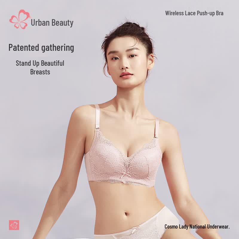 Women s Wireless Lace Push-Up Bra 85B