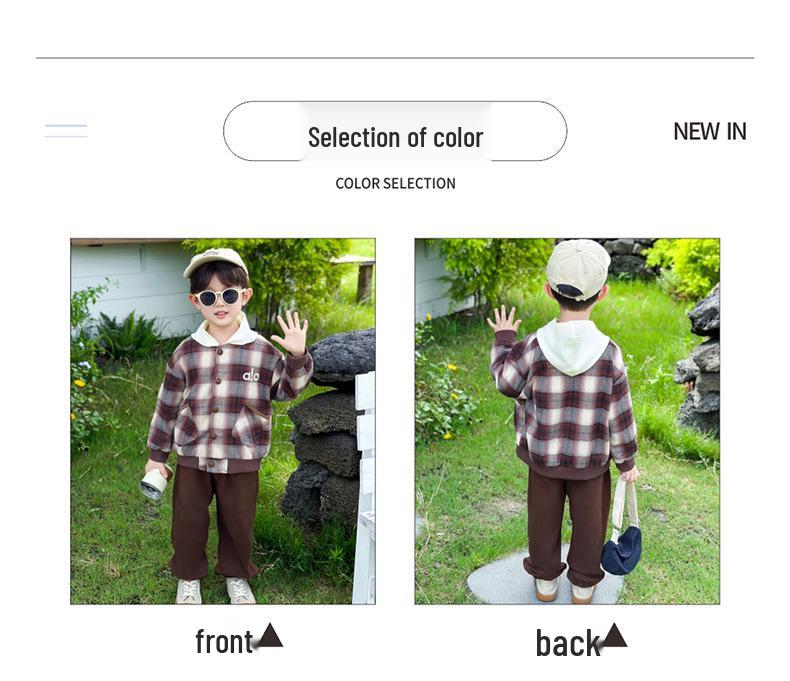 2025 Herbst Jungen Koreanischer Stil Dreiteiler: Modisches Baby-Sweatshirt & Mantel