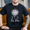 Camiseta Clásica "Estoy Bien" Camiseta de Meme Vintage Suave Casual Manga Corta Cuello Redondo Salud Mental Camisetas Divertidas Tops