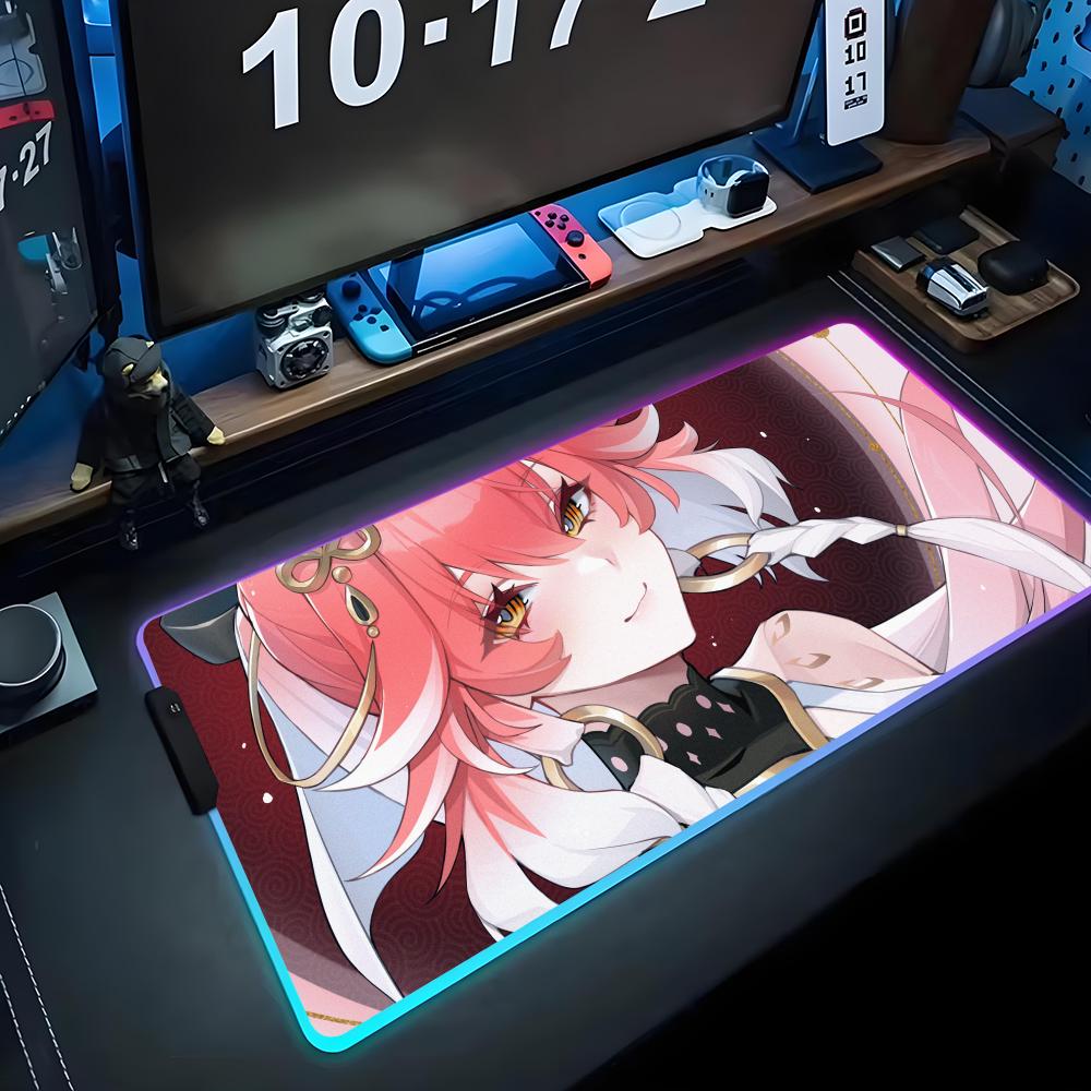 chang li Mouse Pad RGB Gaming Mousepad Big LED Pad PC Desk Mat Luminous Mouse Pad Large Keyboard Mats Table Rug With Backlit