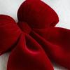 Red Velvet Christmas Bow Ornament for Tree and Wedding Decoration