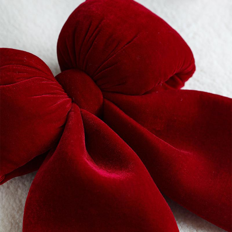 Red Velvet Christmas Bow Ornament for Tree and Wedding Decoration