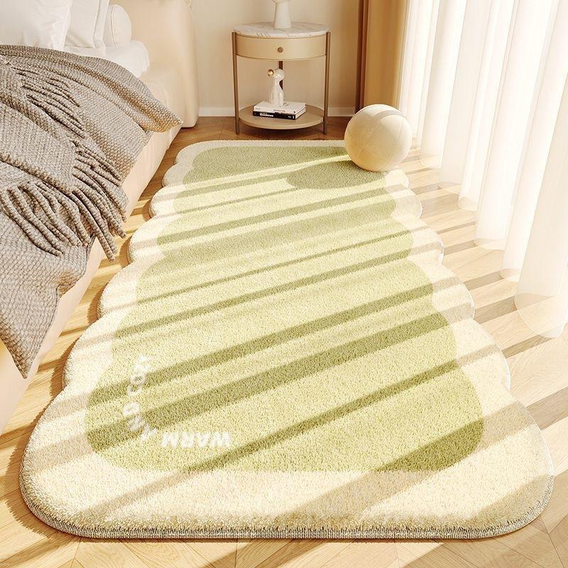 Cream Wind Imitation Cashmere Carpet Living Room Bedroom Bedside Dirt-Resistant And Easy To Take Care Of Bay Window Carpet Non-Slip Floor Mat
