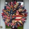 4th of July Patriotic Door Wreath Red Blue White Star Eagle Wooden Welcome Sign Wreath for Independence Day Memorial Day Home Wall Outdoor Indoor
