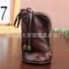First-Layer Cowhide Retro Key Bag Waist Hanging Old Mini Large-Capacity Clutch Bag Hanging Buckle Key Bag
