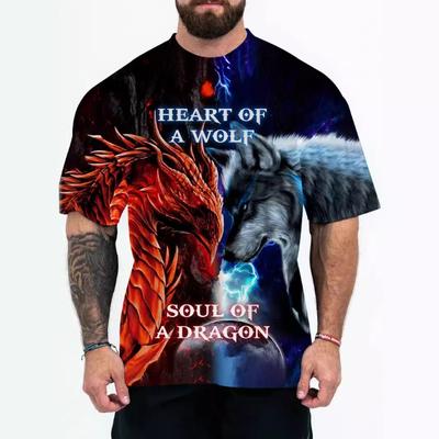 Summer 3D Digital Printed Adult Men's T-shirt with Animal Character Patterns Tee Tops