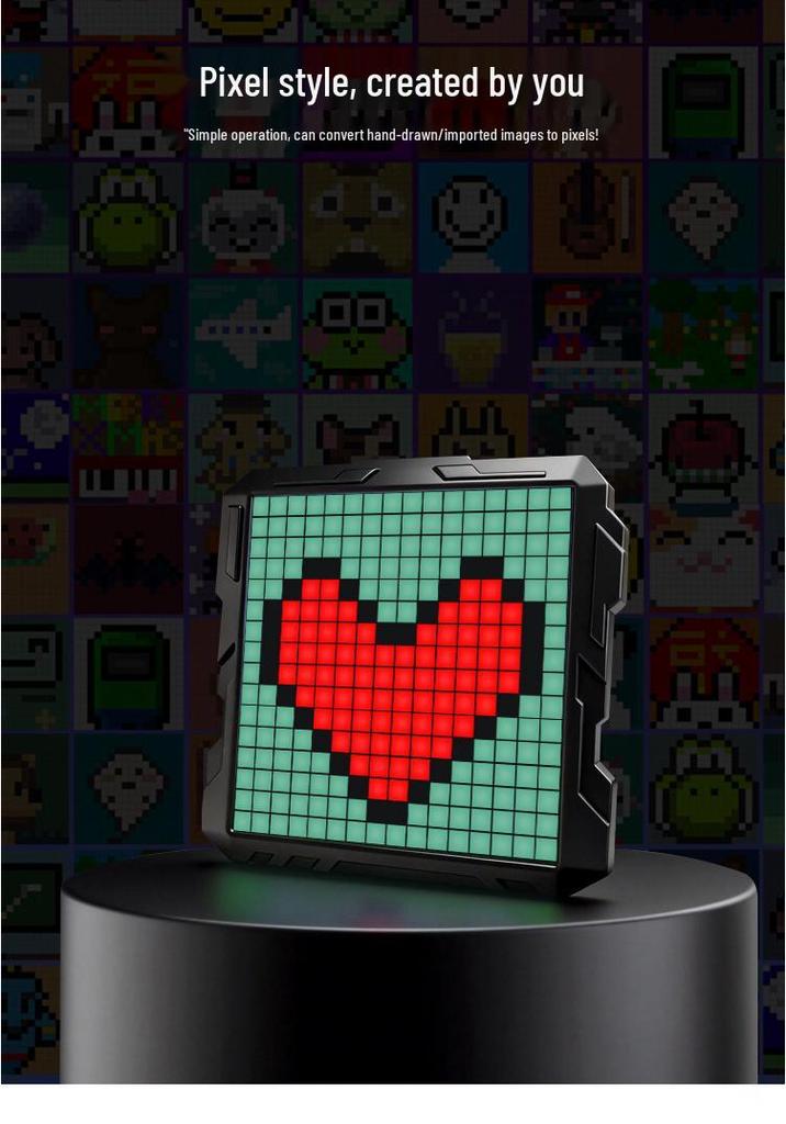 Programmable DIY Mecha-Style LED Pixel Screen: RGB Animation & Atmosphere Light for E-sports Desk.