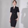 Women's 2023 Petite Summer Short Sleeve Black Suit Jacket - Professional Workwear Set