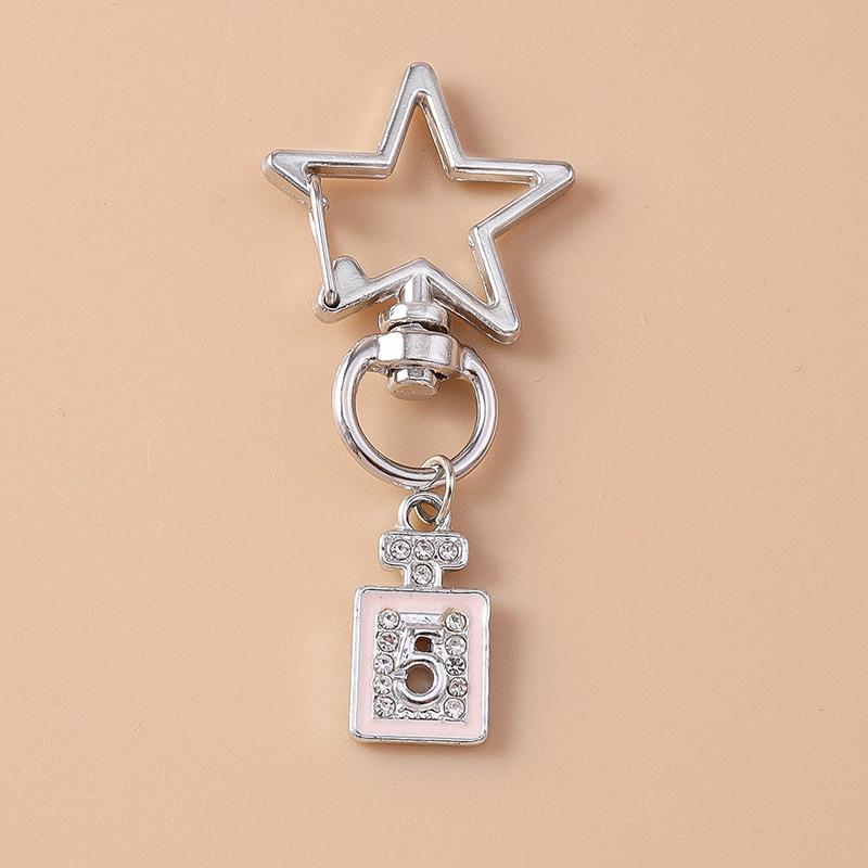 Cute Metal Love Heart Key Chain Pearl Key Ring for Women Girl Handbag Pendants DIY Handmade Jewelry Accessories