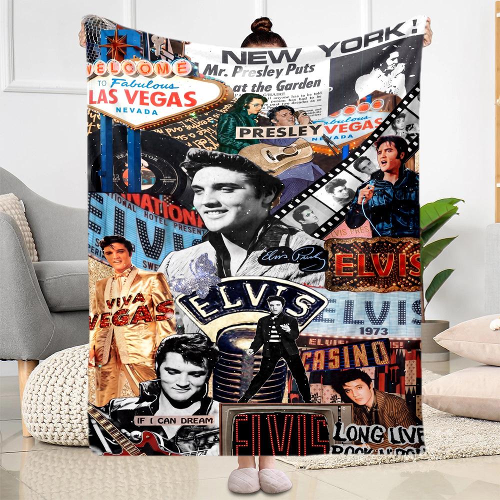 Elvis Presley's Iconic Smile Blanket Comfortable Great for Chair Picnics Couch for All Occasions Stylish Decor Birthday Christmas Gift Blanket
