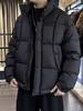 Men's American Style Thick Puff Down Jacket with Stand Collar - 90% High Fill Power, Trendy Loose Fit Outerwear