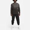 Nike Letter Logo Embroidered Water Pattern Print Round Neck Long Sleeve T-Shirt Unisex Tops Gray Black FB3031-068