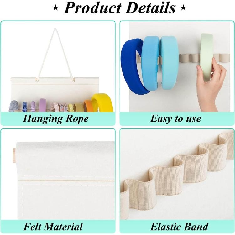 Multi Functional Felt Headbands Organizer Hairclips Display Stand for Women Girl
