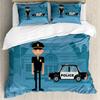 Polizei und Auto 3-teilige Bettwäsche-Sets 3D-Digitaldruck Benutzerdefinierte Steppdecke Bettbezug-Set Zuhause Queen King Steppdecke Kissenbezug