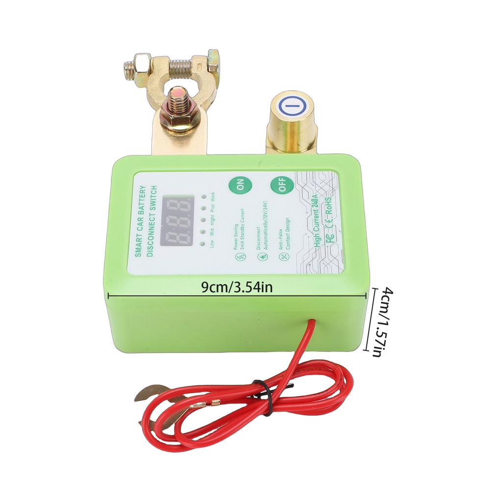 Intelligent Battery Disconnect Switch, 12V 24V Digital Display Manual Remote Battery Isolator for Cars, SUVs, MPVs, EVs