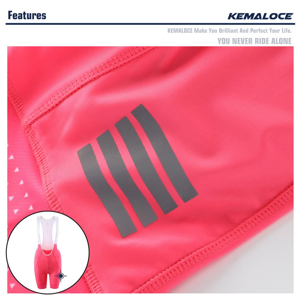 KEMALOCE Radsport-Trägershorts für Damen, Pink und Schwarz, Größe M-XL, schnell trocknende Damen-Fahrradshorts