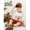 YO U Boys Summer Bear Print Short Sleeve T-Shirt