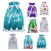 Drawstring Christmas Gift Bags, New Foil Gift Bags, Decorative Gift For Holiday Celebrations, Portable Multicolor Gift Pouches For Kids