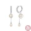 ORSA JEWELS 14K Gold 925 Sterling Silver Dangle Pearl Earrings with Handpicked Natural Baroque Pearl for Women Jewelry GPE126