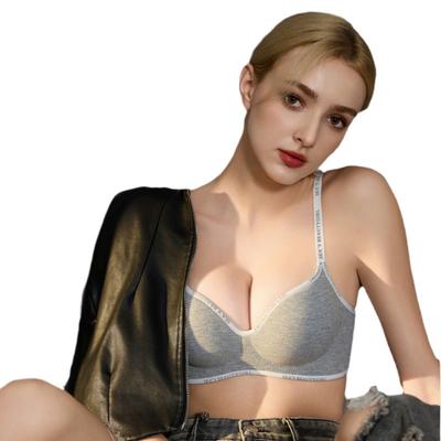 Bralette Sexy Push Up da Donna Senza Cuciture Senza Ferretto Reggiseni da Notte Morbidi Imbottiti con Stampa di Lettere Intimo Lingerie Confortevole
