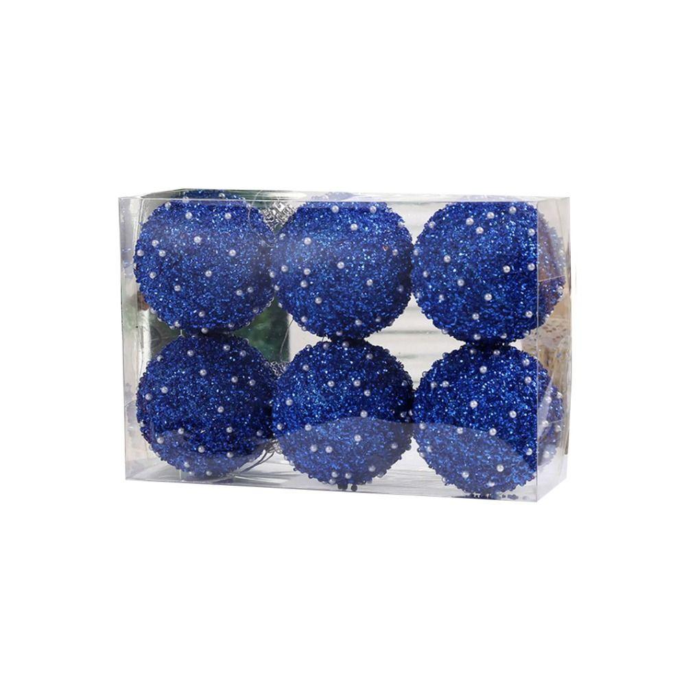 6Pcs 8cm Christmas Ball Ornaments Colorful Christmas Tree Pendants Wedding