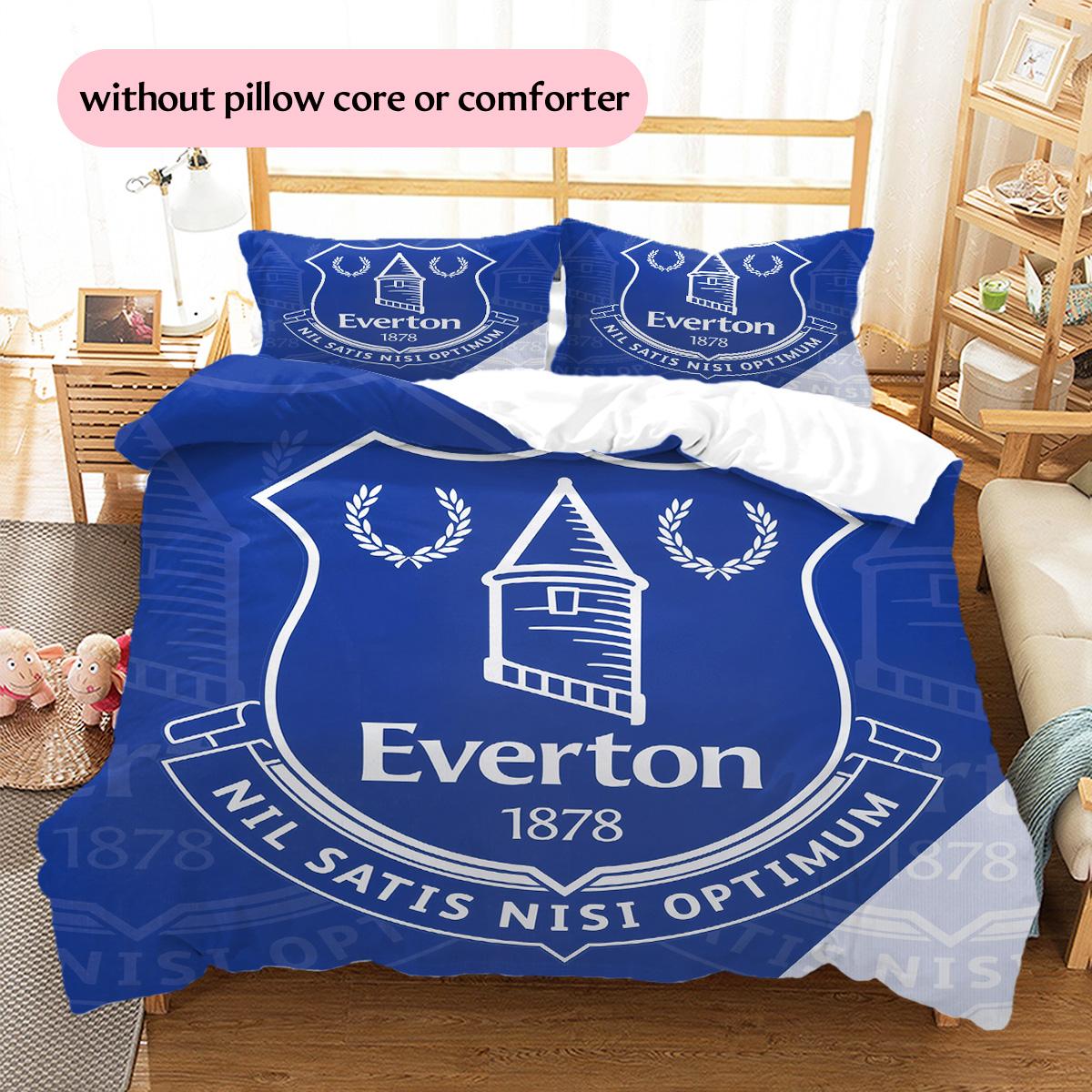 

Everton F.C. Pattern Bedding Quilt Set Home Decoration Gift (1 * duvet cover + 2 * pillowcase without core) 155x200cm