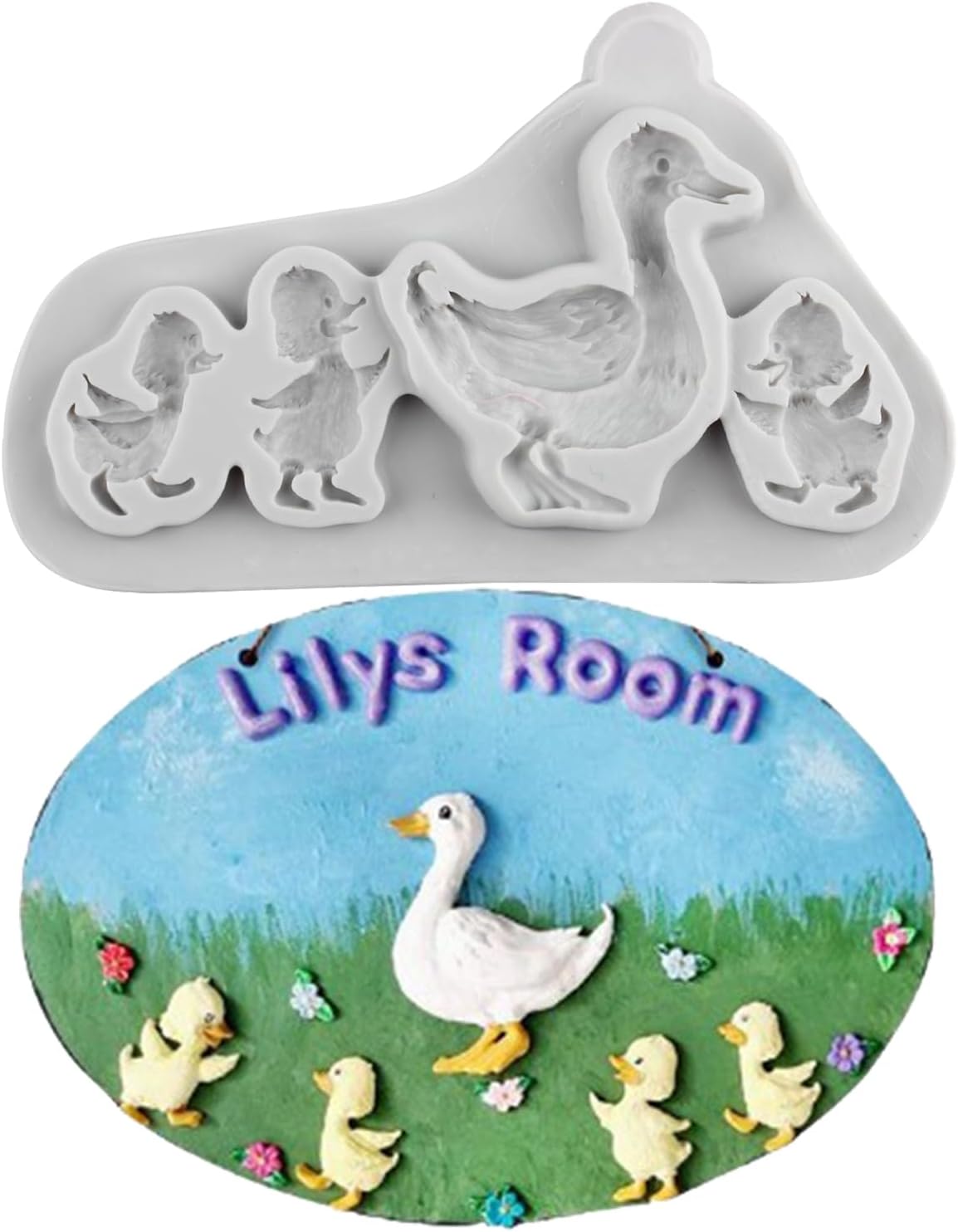 

Мать-Утка и 3 утята Украшение торта Формы для помадки Шоколад Силиконовая форма для кексов Топпер Конфеты Жевательная паста Формы для полимерной глины