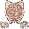 Brain Burning Cat Wooden Puzzle Animal Puzzle Unique Irregular Puzzle Cat-shaped Jigsaw  For Adults
