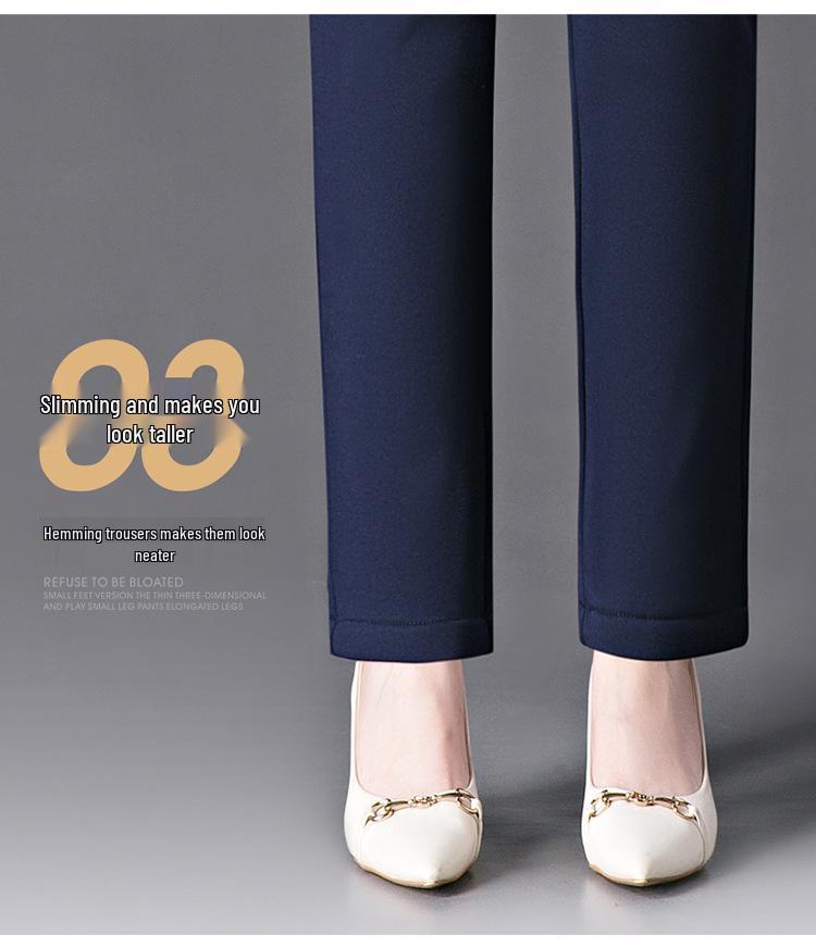 Dámské strečové kalhoty s vysokým pasem a rovnou nohavicí - Kolekce jaro/podzim 2024, K dispozici nadměrné velikosti, Ideální pro maminky středního věku a pro volný čas