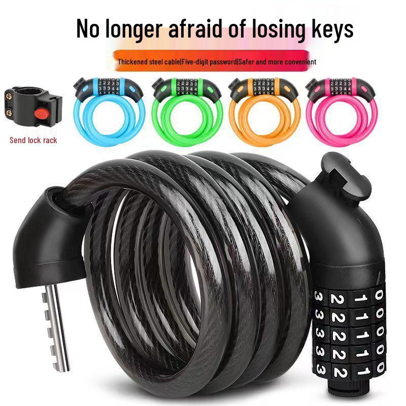 Anti-theft Combination Bicycle Lock - Portable Steel Chain for Mountain and Electric Bikes