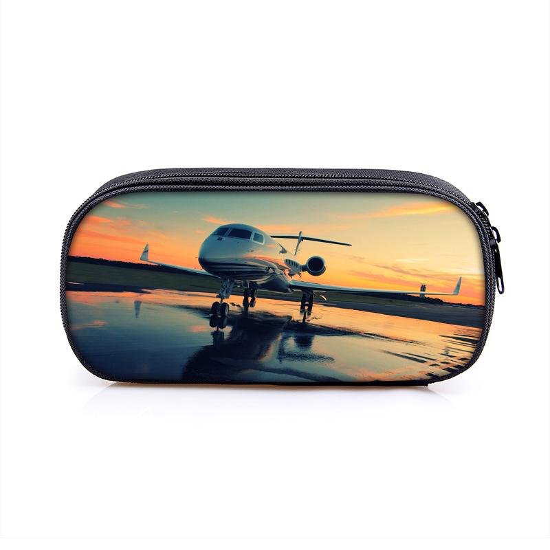 Airplane Pattern Pencil Case – Cool, Large Capacity Stationery Box for Boys and Students