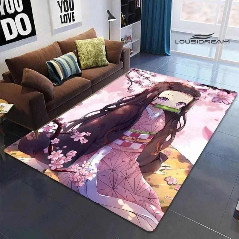 Demon Slayer Printed Carpet for Living Room Decoration Japanese Anime Bedroom Area Rug Non-slip Home Bathroom Floor Mat