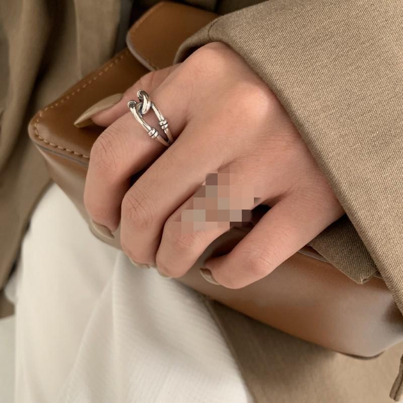 925 Sterling Silver Geometric Cross Ring: Women’s Trendy, Simple, Retro Fashion