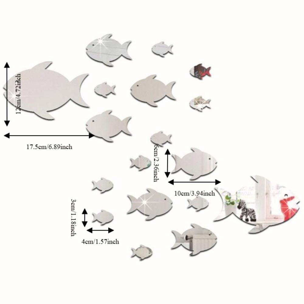 Frameless Fish School Wall Stickers Acrylic Novel Wall Sticker Modern Wall Sticker  Wall Decoration