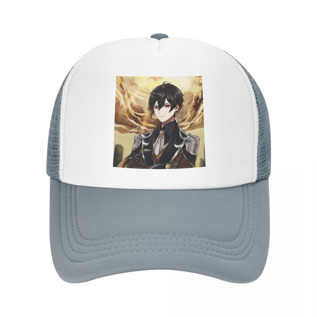 Classic Zhongli Genshin Impact Baseball Cap Women Unisex Adjustable Anime Game Trucker Hat Sports Snapback Hats Summer Caps