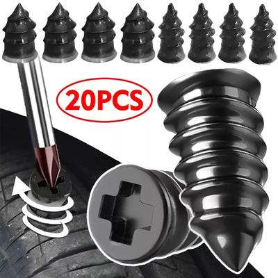 20pcs Car Tubeless Vacuum Tyre Puncture Repair Kit Rubber Tire Patch Plug Screw Nails Tire Repair Tools Fix Plug Flats Nail L/S