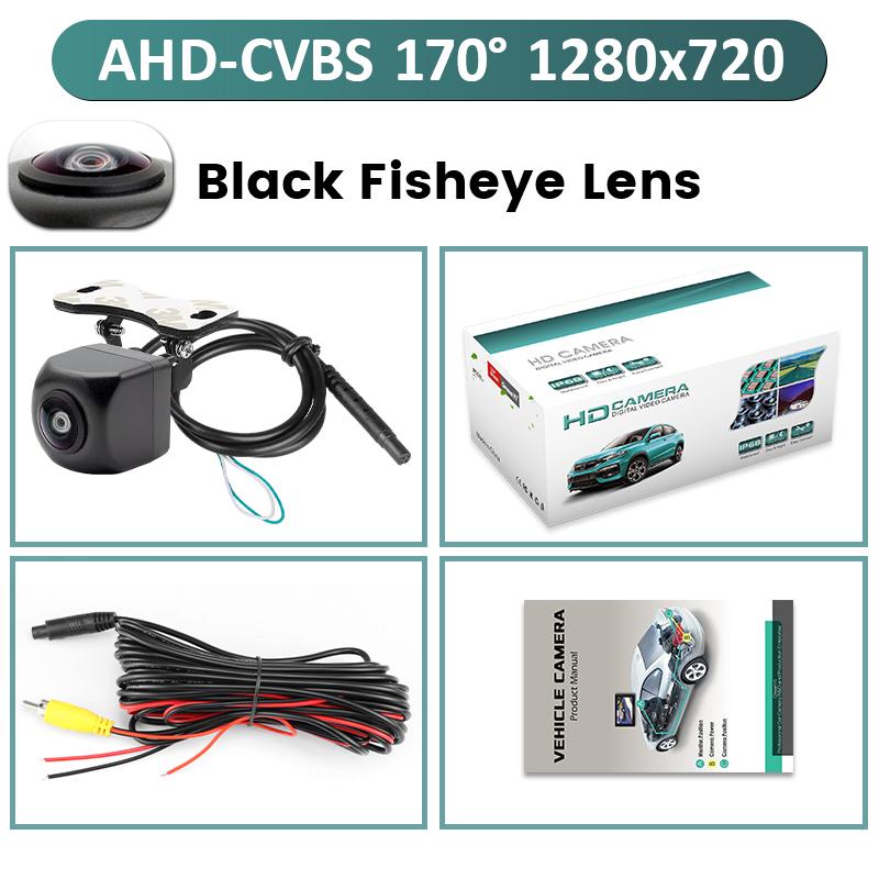 GreenYi AHD Car Rear View Camera Side/Front/Backup 170° Black Fisheye Lens Full HD Night Vision Waterproof Reversing Universal 720P Camera