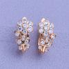 LSOOYH Clip øredobber Rose gull farge mote øredobber for kvinner Blomst Cubic Zirconia hule ørepynt smykker