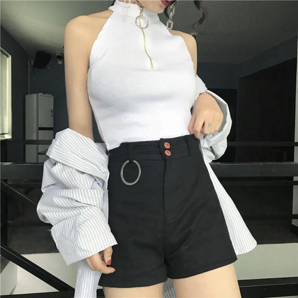 

Sleeveless Knitted Camisole Knitted Leisure Tank Top Camisole Retro Crop Tops Women Girls