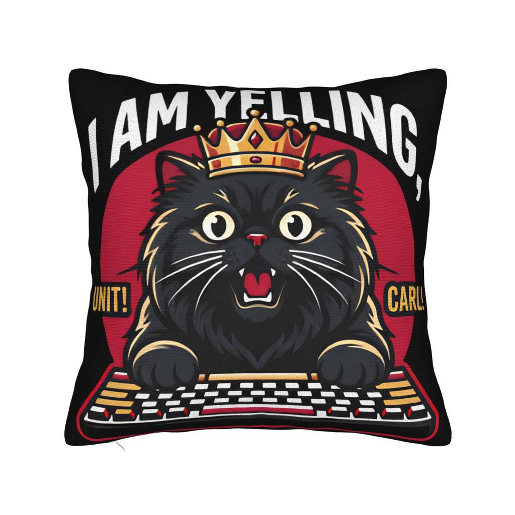 I Am Yelling Carl Donut Cat Meme Pillow Case Funny Pillow Cover Soft Pillowcases For Living Room Chair