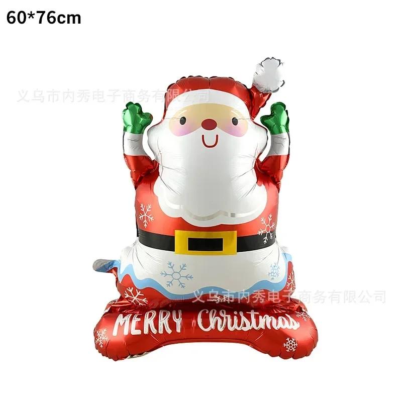 Große Weihnachtsballons Weihnachtsmann Schneemann Elch Strumpf Folienballon Weihnachtsdekorationen für Zuhause Navidad Neu