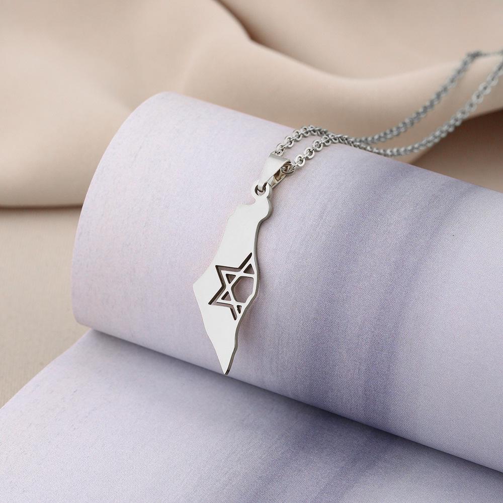 Geometric Ethnic Style Star of David Stainless Steel Pendant Necklace