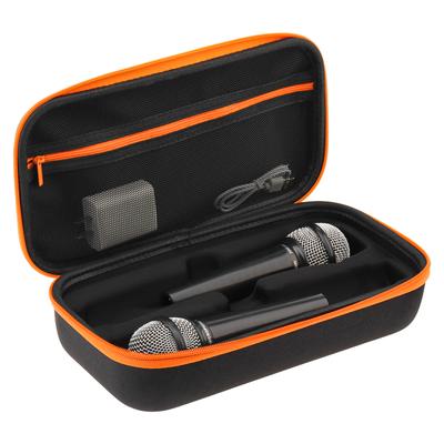 Black Dual Mic Travel Storage Protective Case for Wireless Two Microphone System Karaoke Singing Accessories Box Only