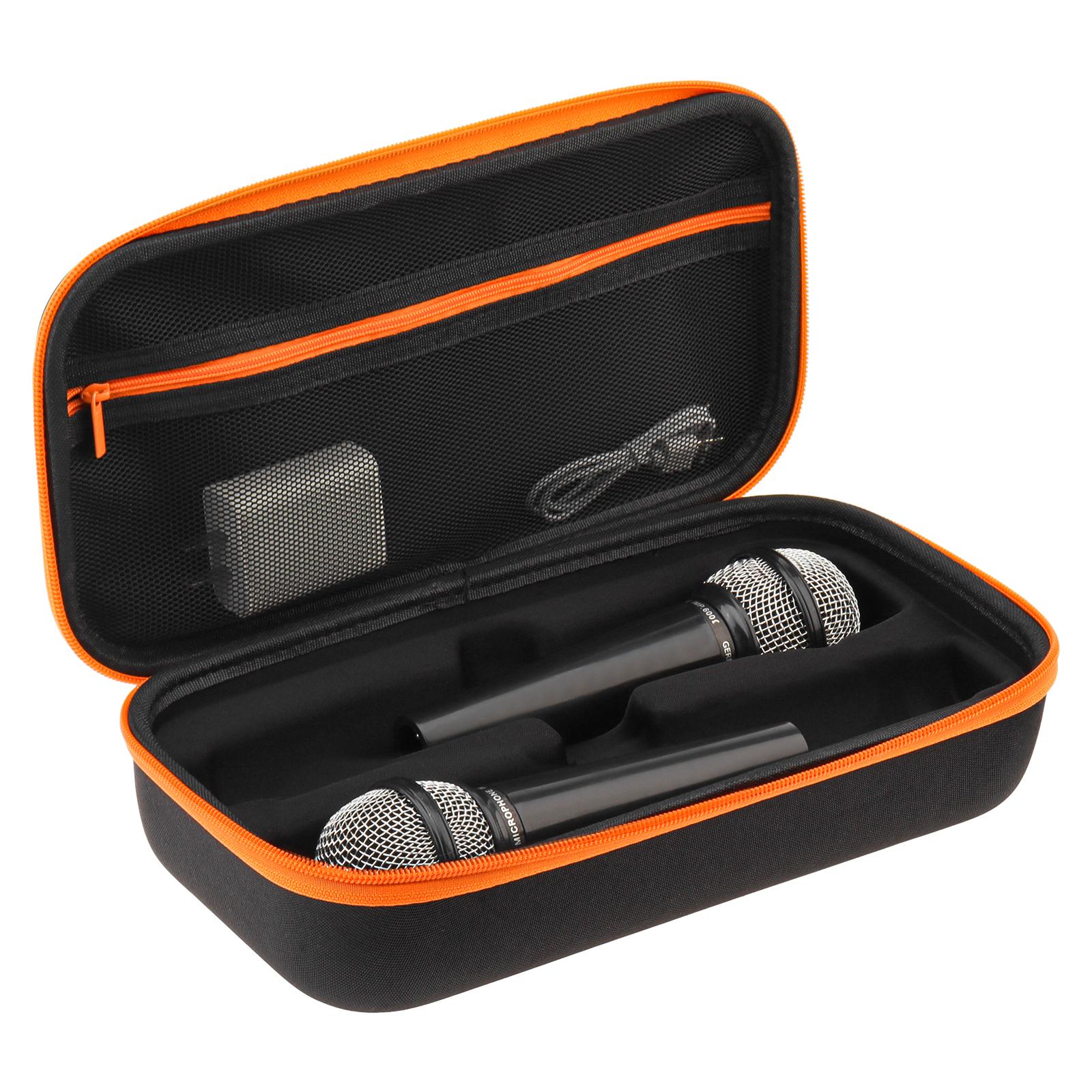 

Черный чехол для хранения и защиты для беспроводной системы с двумя микрофонами, только коробка для аксессуаров для пения караоке