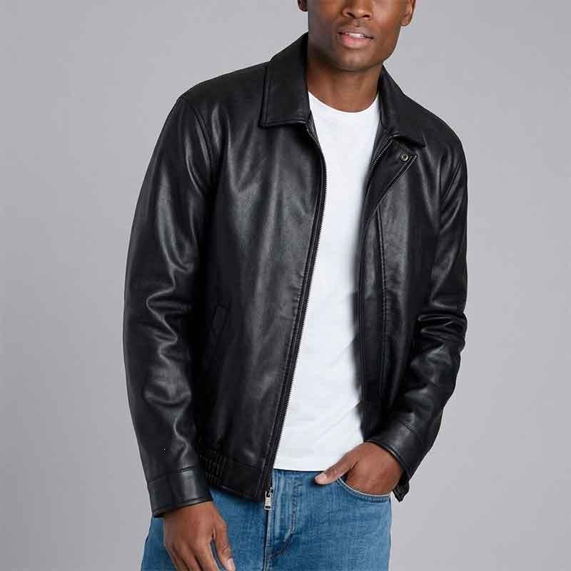 Autumn men's leather jacket American retro lapel casual men's leather jacket men