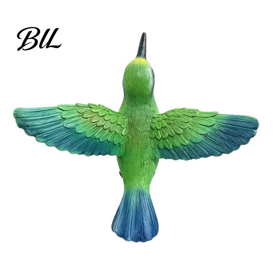 Outdoor Patio Ornament Resin Hummingbird Figurine, Clip?on Bird Statue for Fence, Flower Pot Tree Waterproof Animal Figurine Branch, Realistic