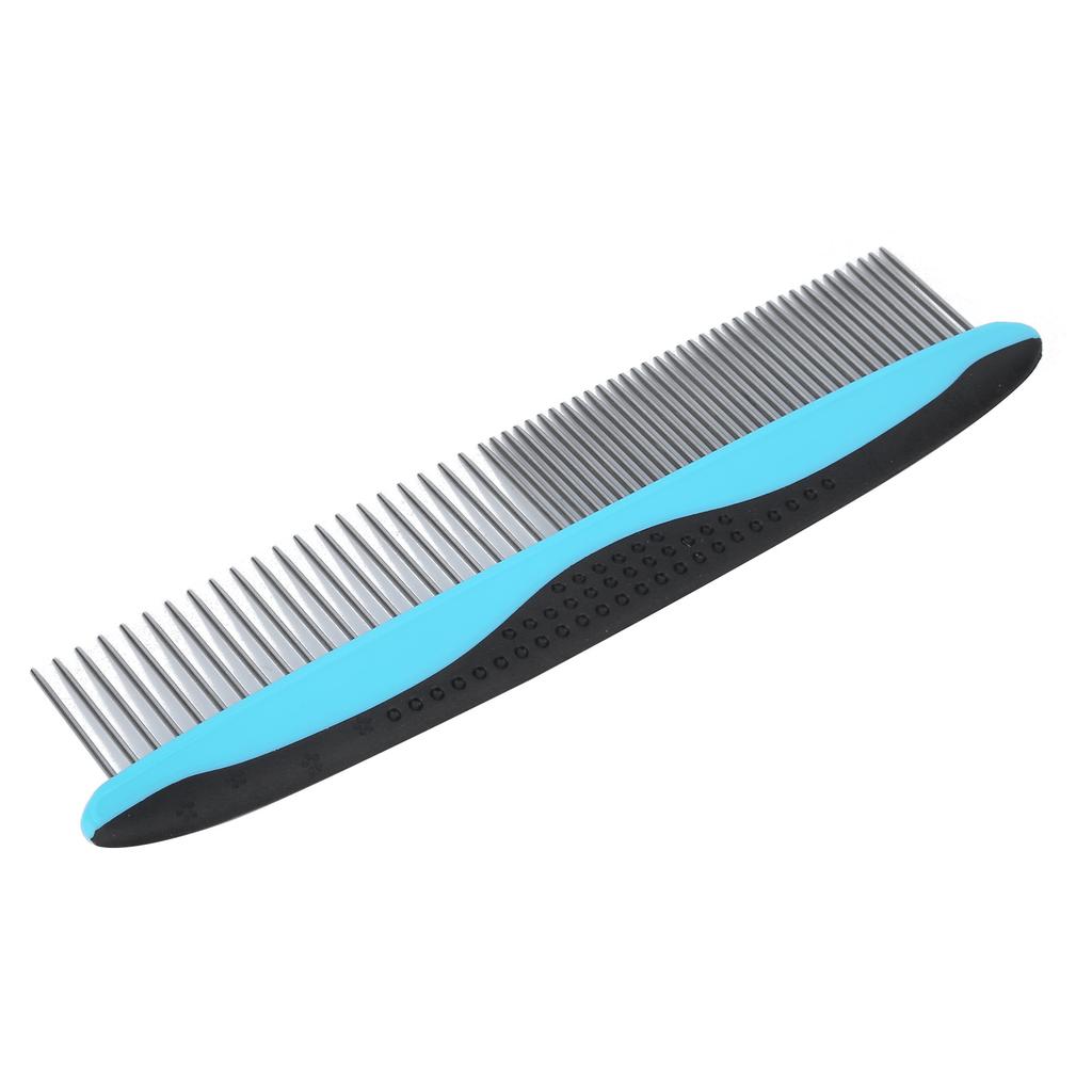 Pet Comb Stainless Smooth Steel Needle Dogs Puppy Hair Comb Remove Knots Tangles(BlueRow Comb )