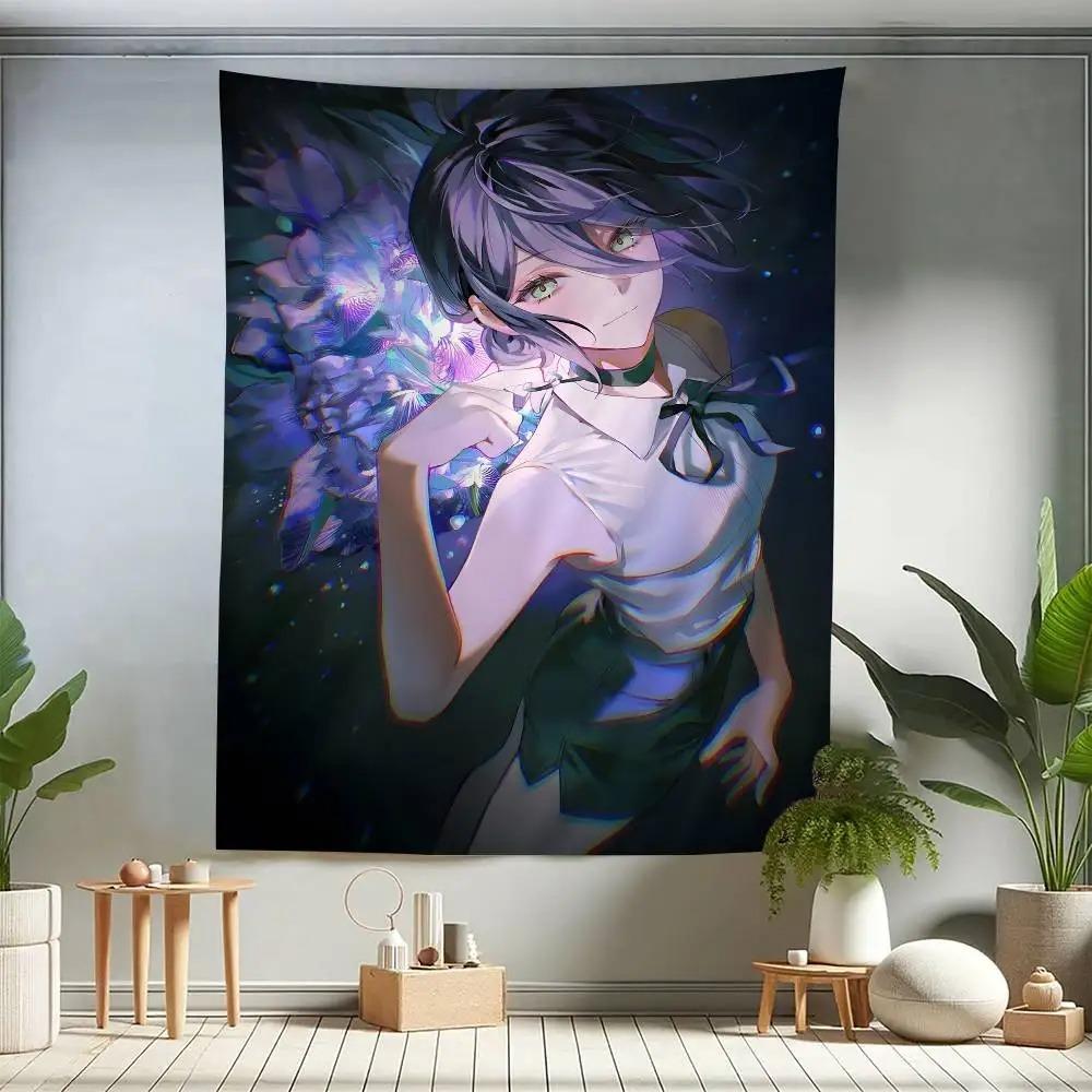 Anime CChainsaw Man RReze Cartoon Tapestry Wall Decoration Home Decoration Japanese Anime Printed Tapestry Dormitory