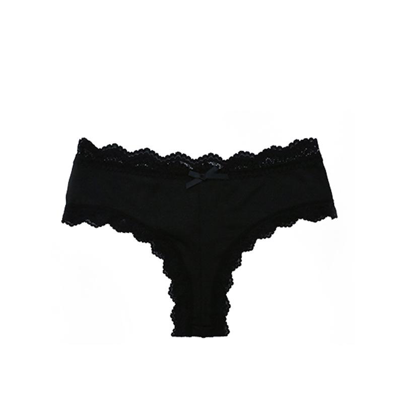 Women's High-Elastic Lace Panties - Sexy Mid-Waist, Soft Cotton Crotch, Plus Size, Breathable Briefs.